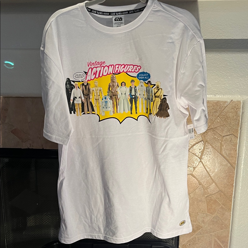 Star Wars Vintage Action Figures White Tee